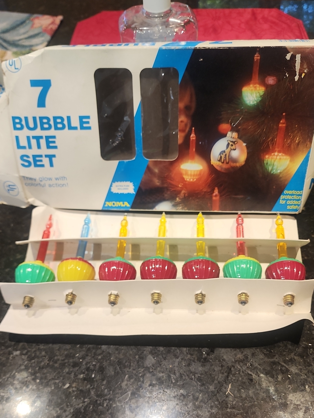 Vintage Bubble Light C7 Base Party Screw In by NOMA - Red, Green, Yellow, Blue